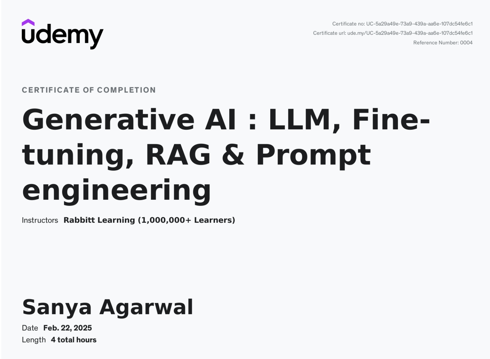 Generative AI Certificate